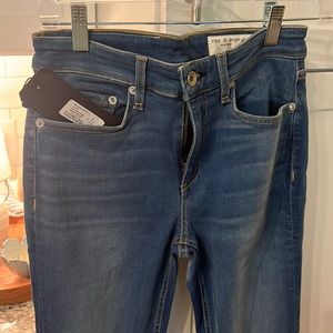 Rag & Bone Cate Mid-Rise Ankle Skinny Jeans Flint  blue